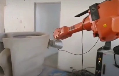 马桶毛坯表面打磨工作站